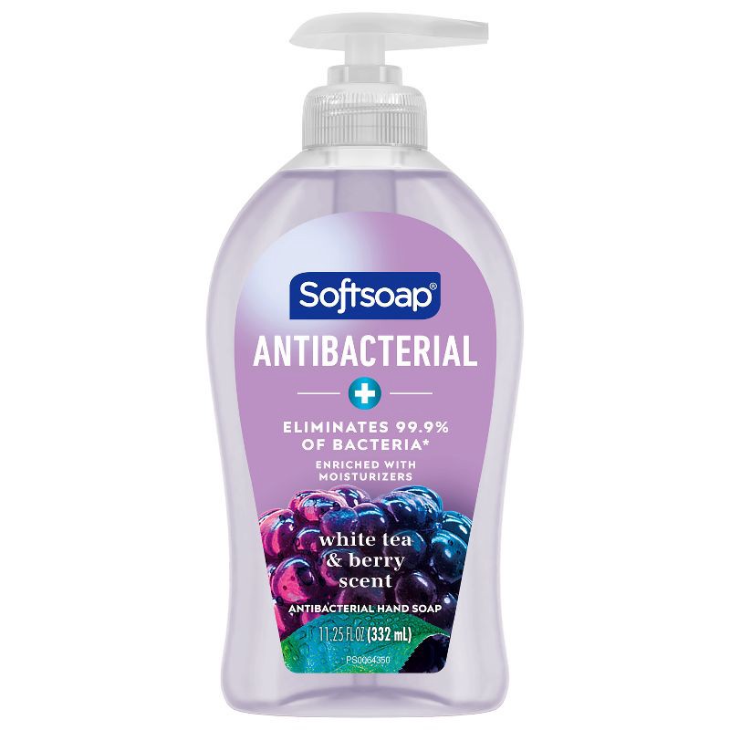 slide 1 of 13, Softsoap Antibacterial Liquid Hand Soap Pump - White Tea & Berry - 11.25 fl oz, 11.25 fl oz