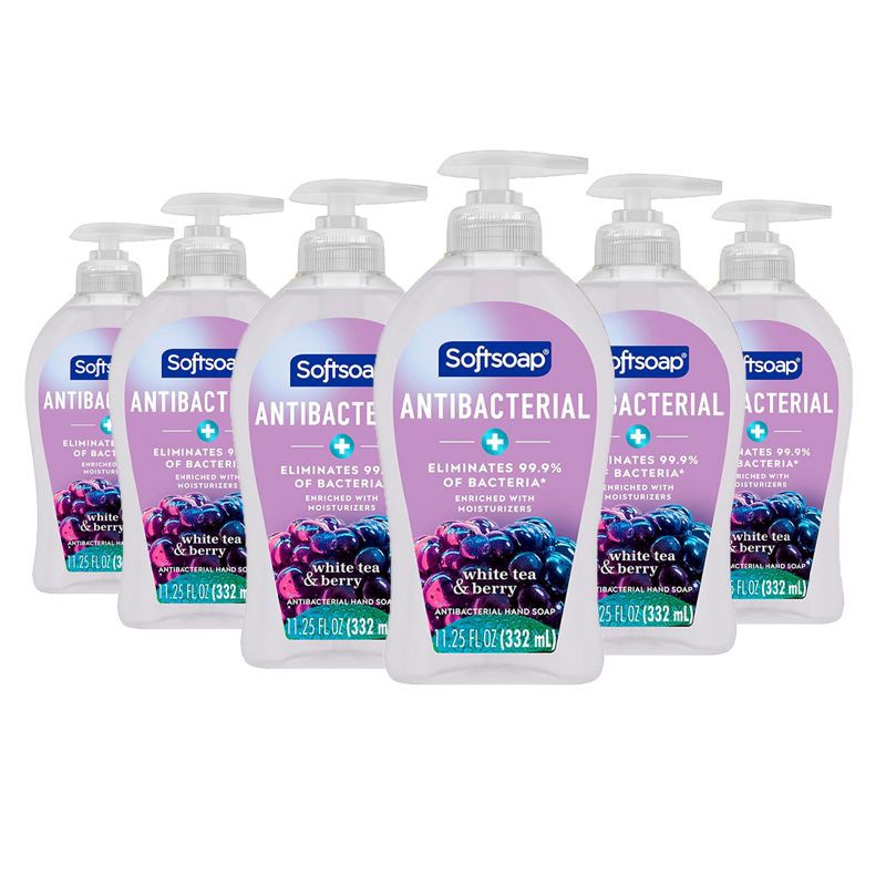 slide 1 of 16, Softsoap Antibacterial Liquid Hand Soap Pump - White Tea & Berry - 11.25 fl oz, 11.25 fl oz