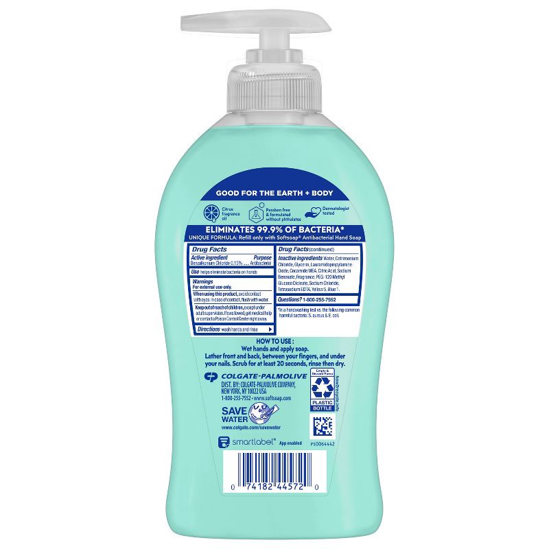 slide 4 of 11, Softsoap Antibacterial Liquid Hand Soap Pump - Fresh Citrus - 11.25 fl oz, 11.25 fl oz