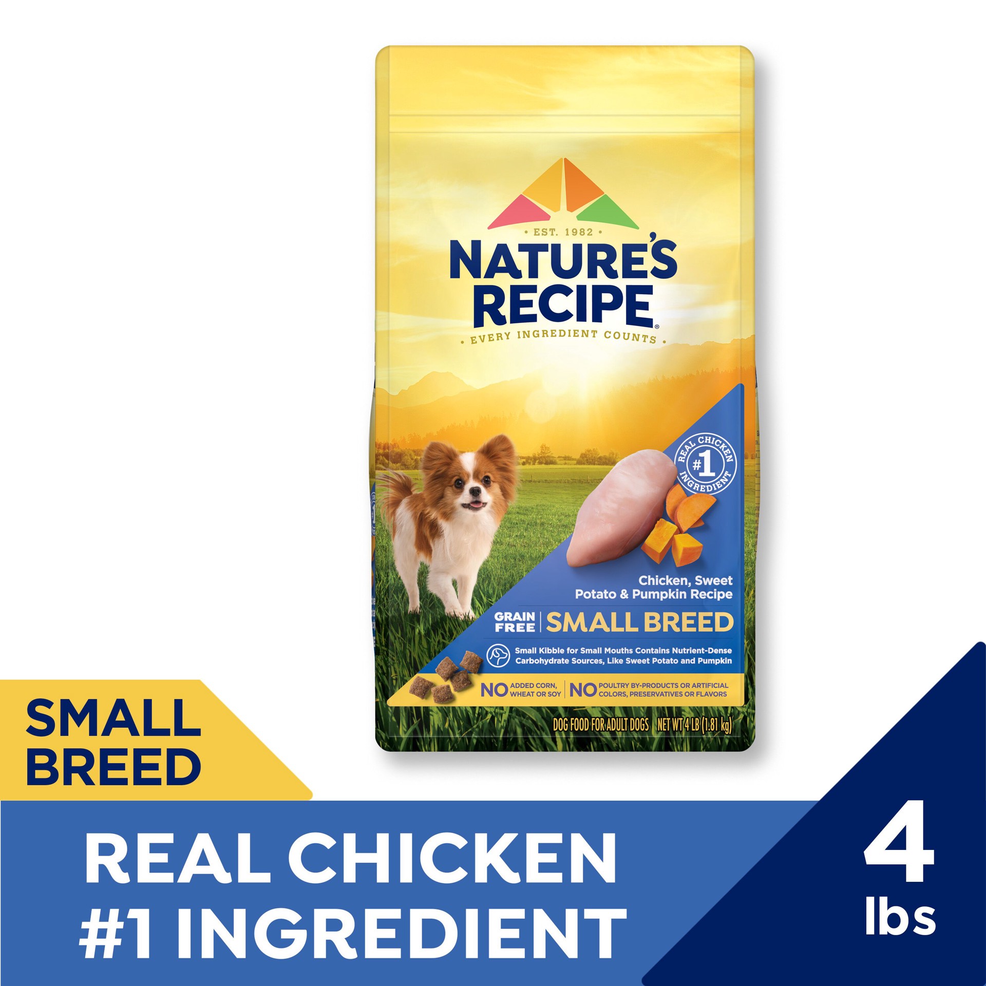 slide 4 of 9, Nature's Recipe Nature′s Recipe Grain Free Small Breed Chicken, Sweet Potato & Pumpkin Recipe Dry Dog Food, 4 lb. Bag, 4 lb