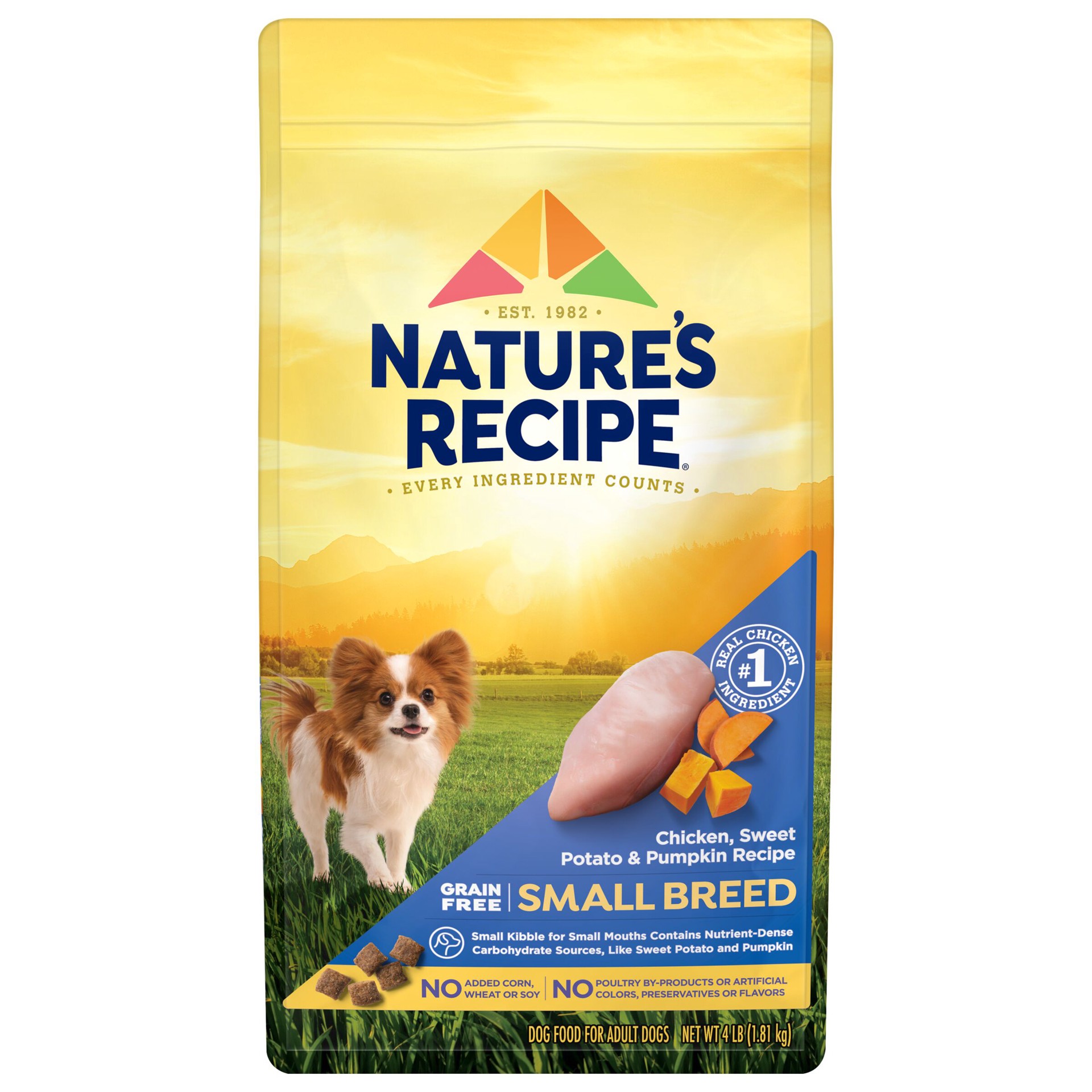 slide 1 of 9, Nature's Recipe Nature′s Recipe Grain Free Small Breed Chicken, Sweet Potato & Pumpkin Recipe Dry Dog Food, 4 lb. Bag, 4 lb