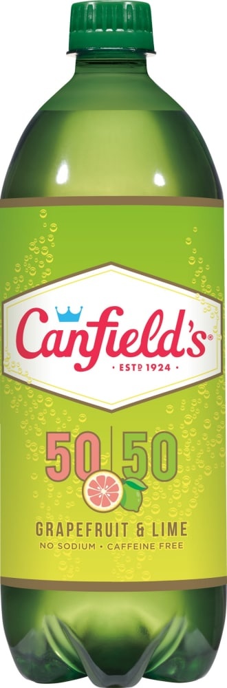 slide 1 of 1, Canfield's 50/50 Grapefruit and Lime Soda, 2 liter
