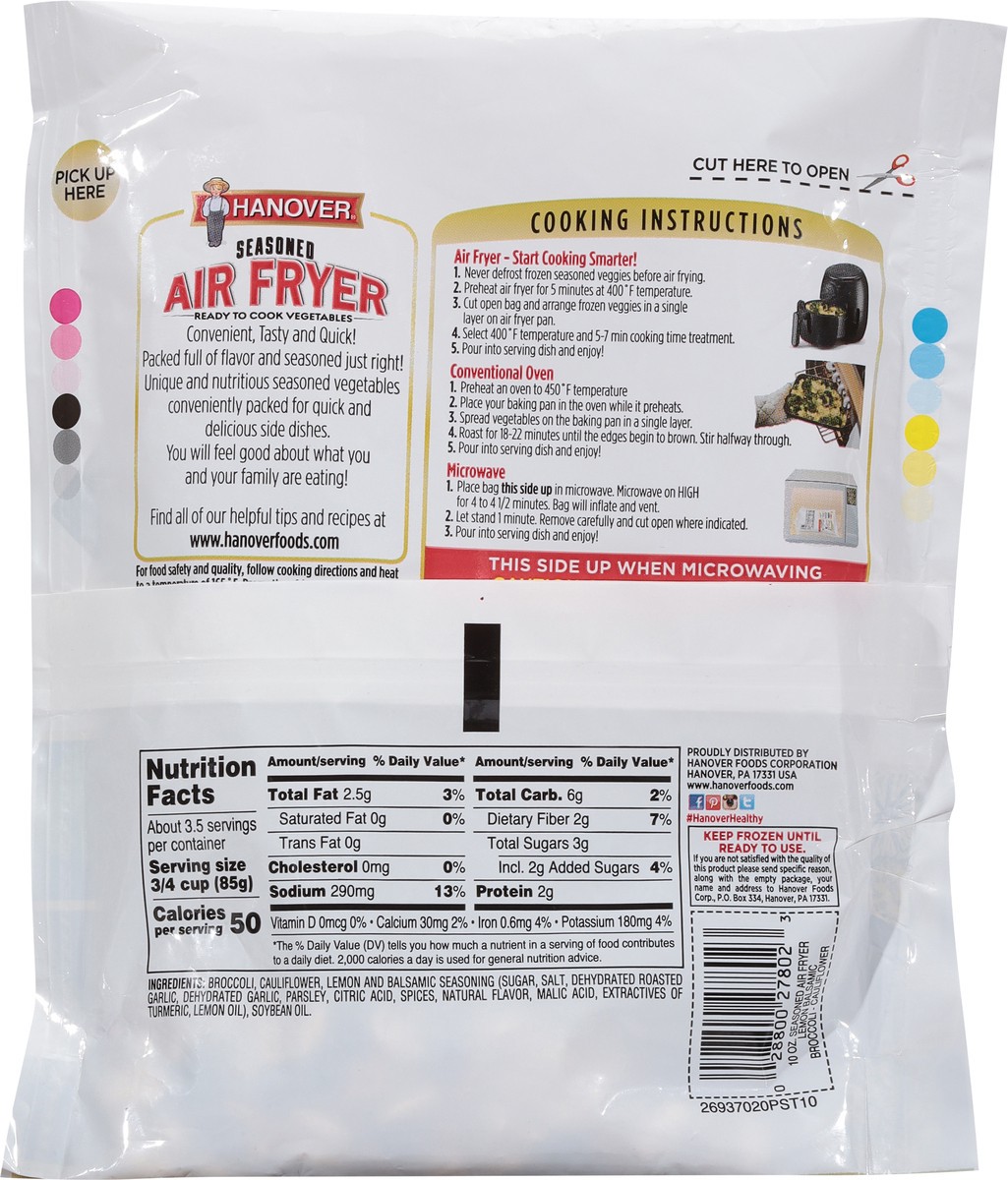 slide 12 of 12, Hanover Seasoned Air Fryer Lemon Balsamic Broccoli-Cauliflower 10 oz, 10 oz