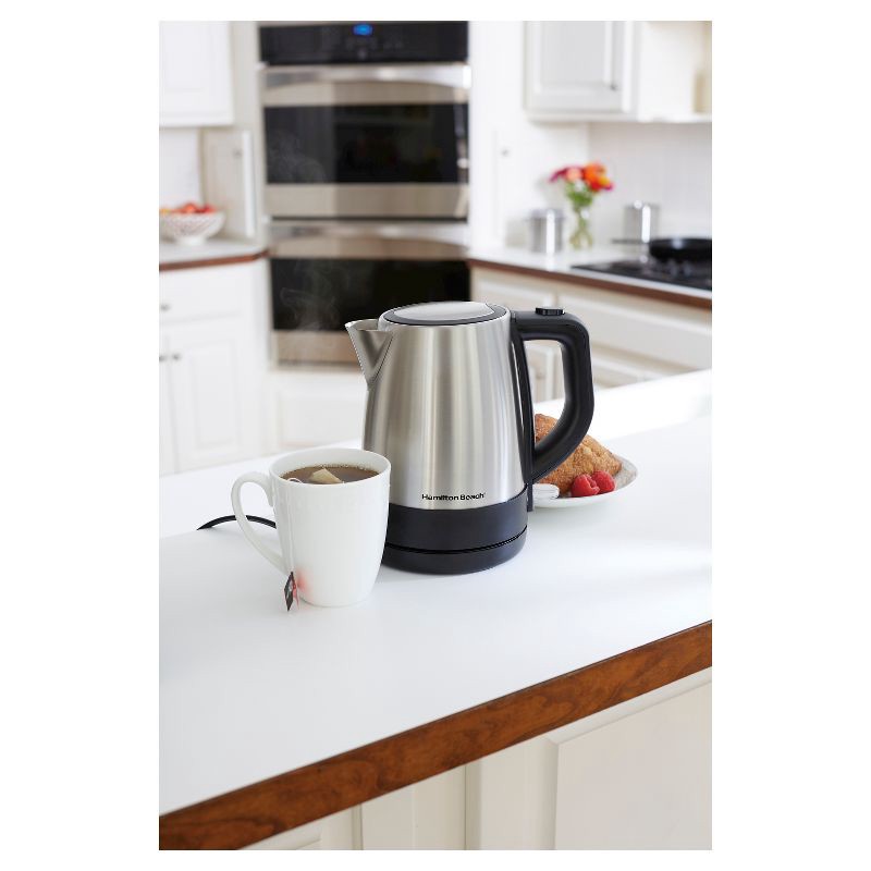 slide 4 of 5, Hamilton Beach 1L Electric Kettle - Stainless 40978: Water Boiler, Overheat Protection, Cordless, Automatic Shut-Off, 1 liter