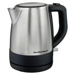Hamilton Beach 1L Electric Kettle - Stainless 40978: Water Boiler, Overheat Protection, Cordless, Automatic Shut-Off