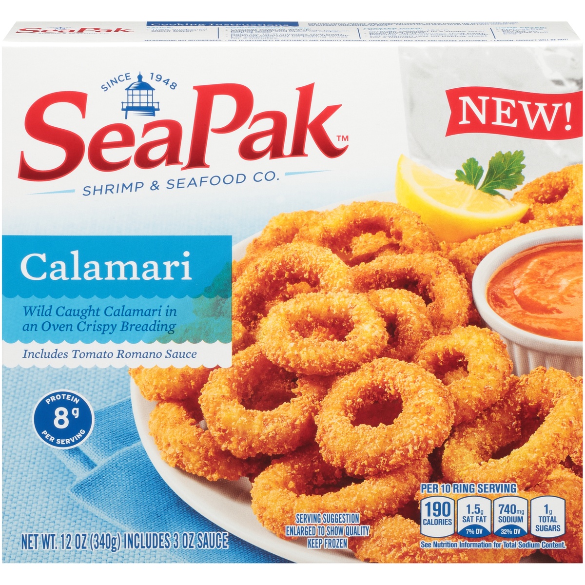 slide 1 of 1, SeaPak Calamari 12 oz. Box, 12 oz