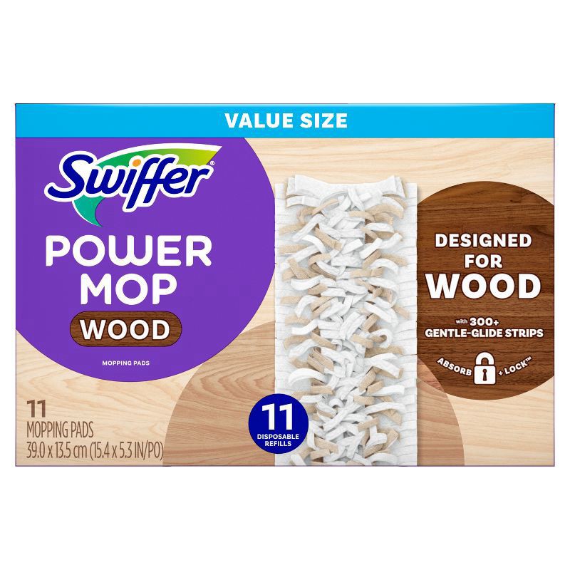 slide 9 of 10, Swiffer PowerMop Wood Refill Pads - 11ct, 11 ct