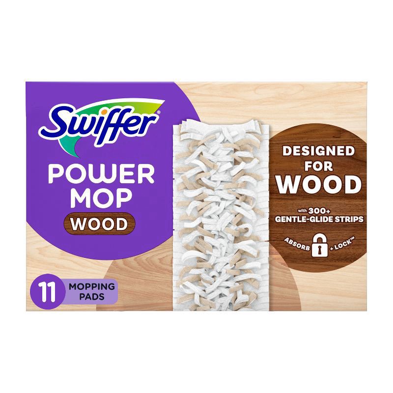 slide 1 of 10, Swiffer PowerMop Wood Refill Pads - 11ct, 11 ct