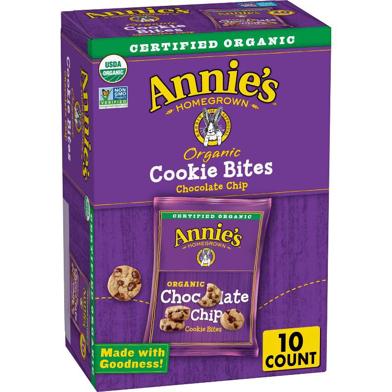 slide 1 of 9, Annie's Organic Cookie Bites Chocolate Chip Pack - 10.5oz/10ct, 10 ct; 10.5 oz