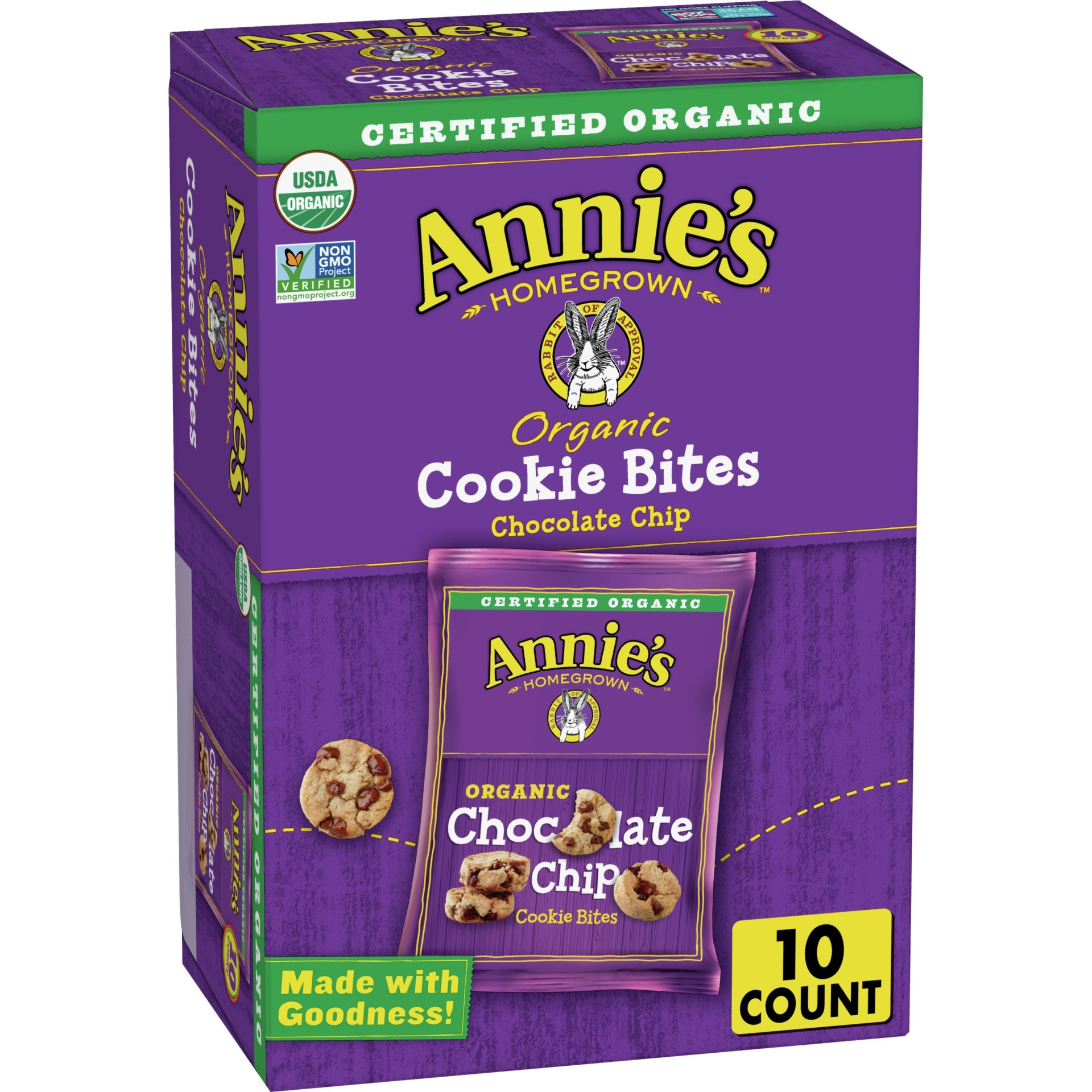 slide 1 of 9, Annie's Organic Cookie Bites Chocolate Chip Pack - 10.5oz/10ct, 10 ct; 10.5 oz