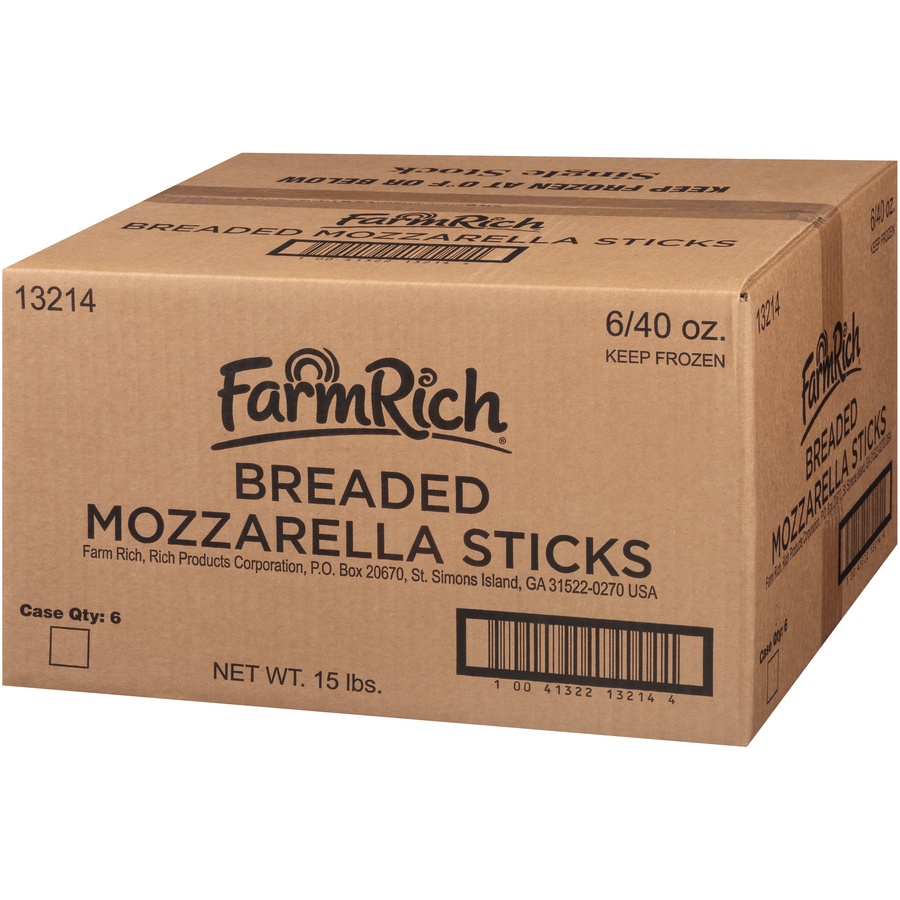 slide 6 of 8, Farm Rich Breaded Mozzarella Sticks 40 oz. Bag, 40 oz
