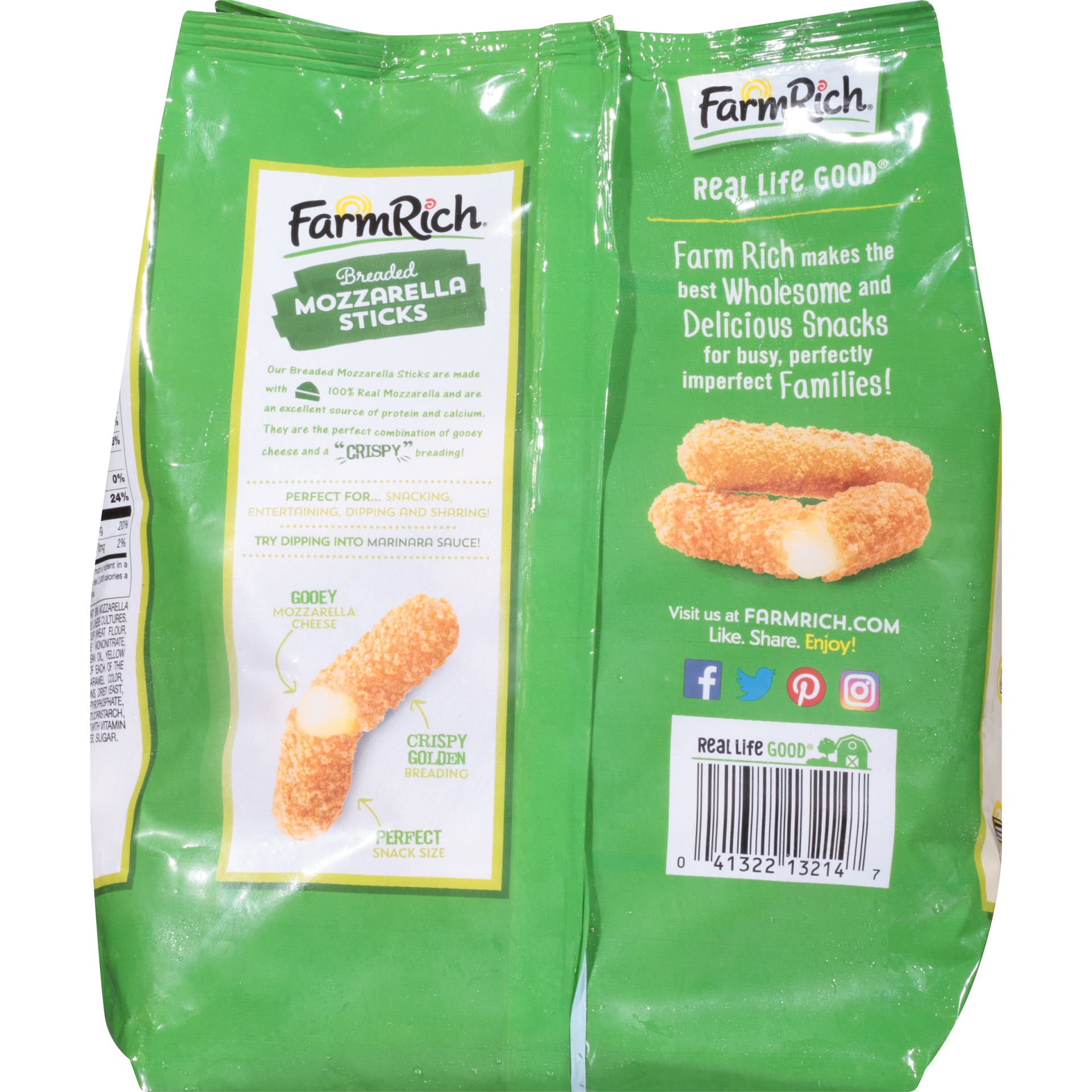 slide 3 of 8, Farm Rich Breaded Mozzarella Sticks 40 oz. Bag, 40 oz