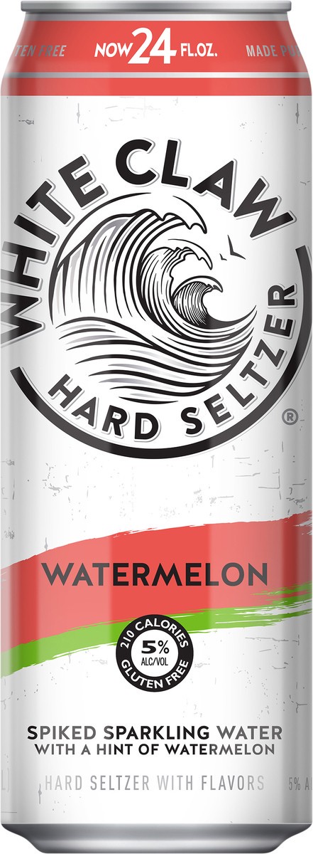 slide 5 of 7, White Claw Watermelon, 19 oz