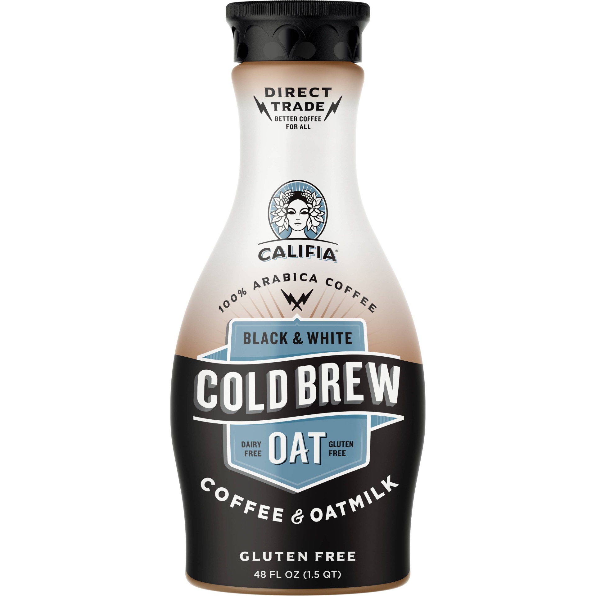 slide 1 of 3, Califia Farms Unsweetened Black & White Cold Brew Coffee with Oat Milk, 48 fl oz