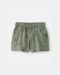 Oshkosh Baby Boy Cactus Drawstring Shorts - Olive - 18M