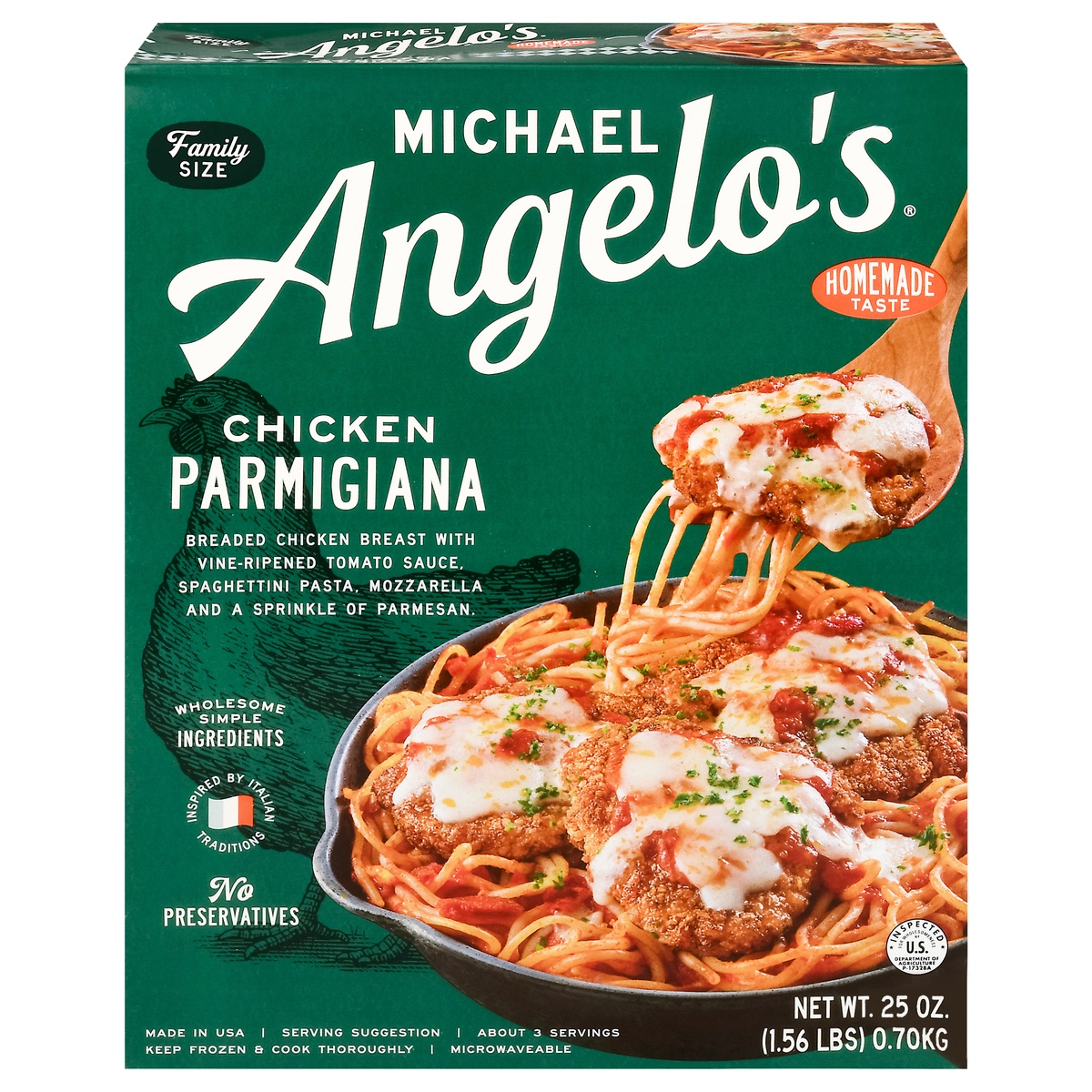 slide 1 of 1, Michael Angelo's Chicken Parmesan, 25 oz