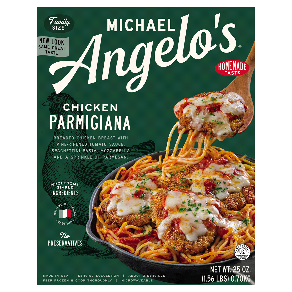 slide 1 of 8, Michael Angelo's Chicken Parmigiana Family Size 25 oz, 25 oz