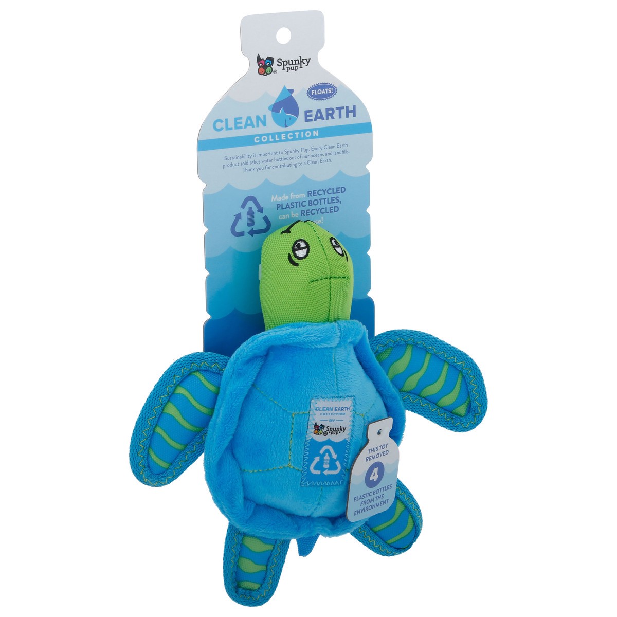 slide 2 of 10, Spunky Pup Turtle Clean Earth Dog Toy, 1 ct