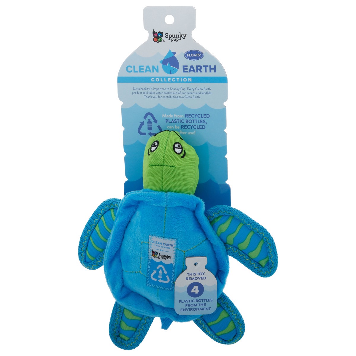 slide 8 of 10, Spunky Pup Turtle Clean Earth Dog Toy, 1 ct