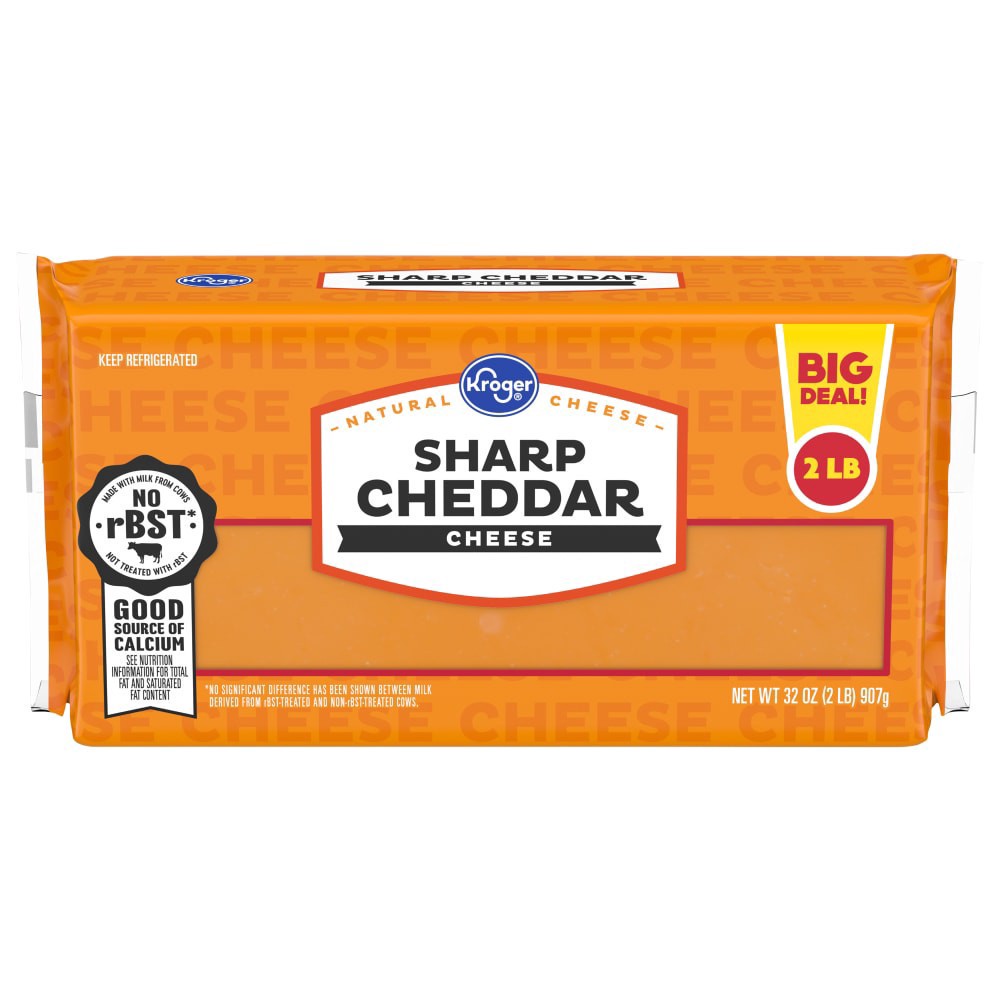 slide 2 of 2, Kroger Sharp Cheddar Cheese Bar, 32 oz