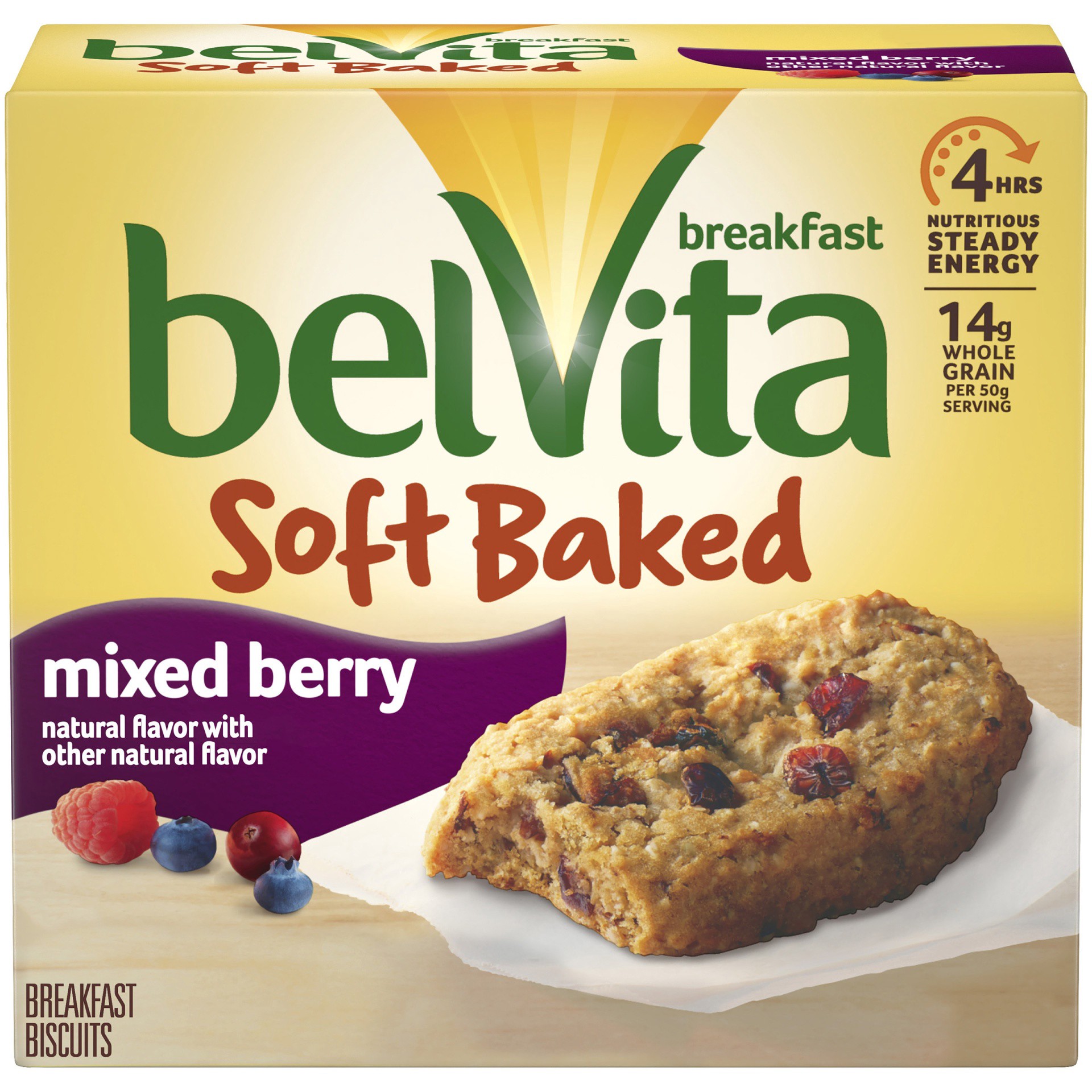 slide 1 of 5, belVita Breakfast Soft Baked Mixed Berry Biscuits, 5 ct; 1.76 oz