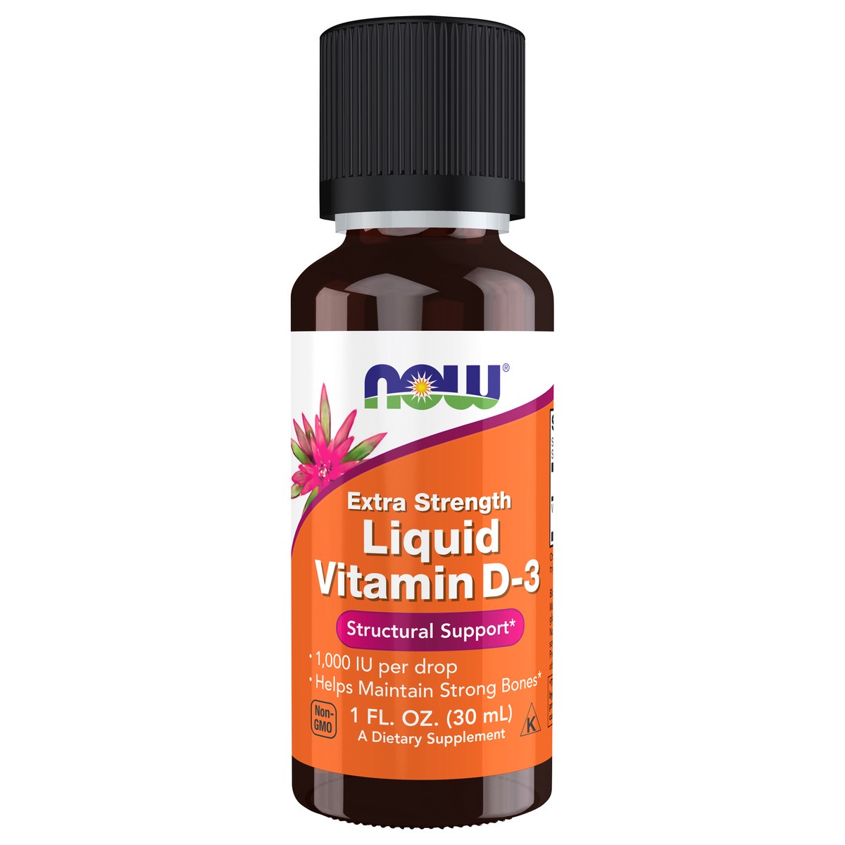 slide 1 of 4, NOW Vitamin D-3 Liquid, Extra Strength - 1 fl. oz., 1 fl oz