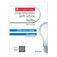 slide 1 of 1, Everyday Living Soft White 29-Watt A19 Light Bulbs, 4 ct