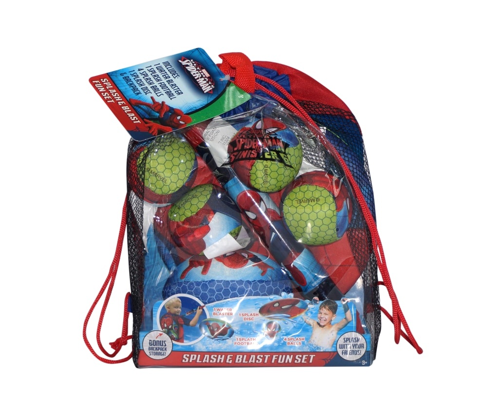 slide 1 of 1, Spider-Man Spiderman Splash & Blast Backpack Fun Set, 8 ct