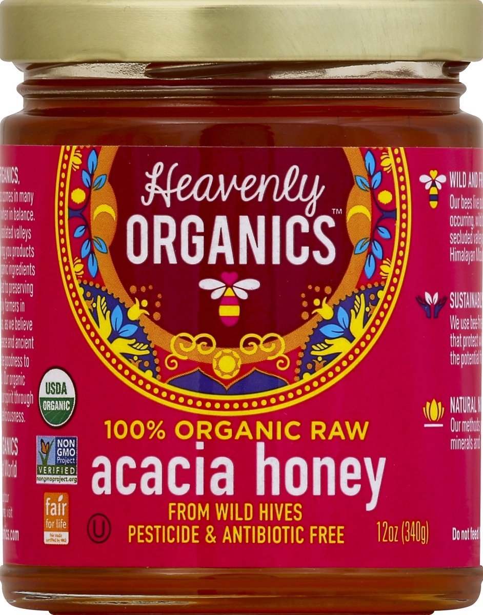 slide 2 of 2, Heavenly Organics 100% Organic Raw Acacia Honey, 12 oz