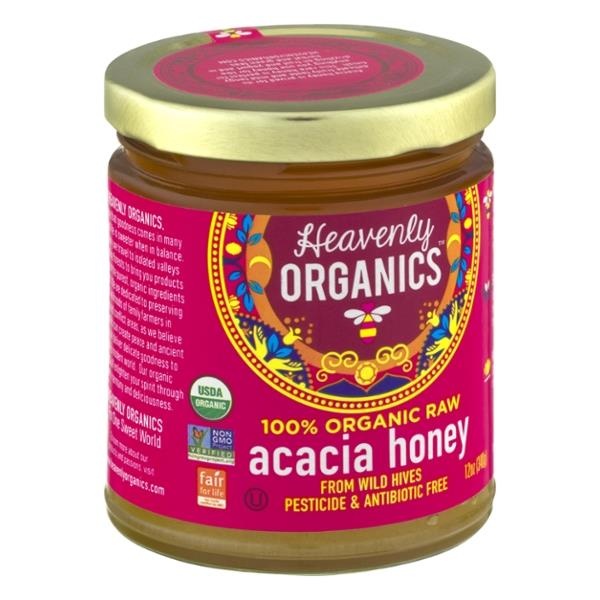 slide 1 of 1, Heavenly Organics 100% Organic Raw Acacia Honey, 12 oz