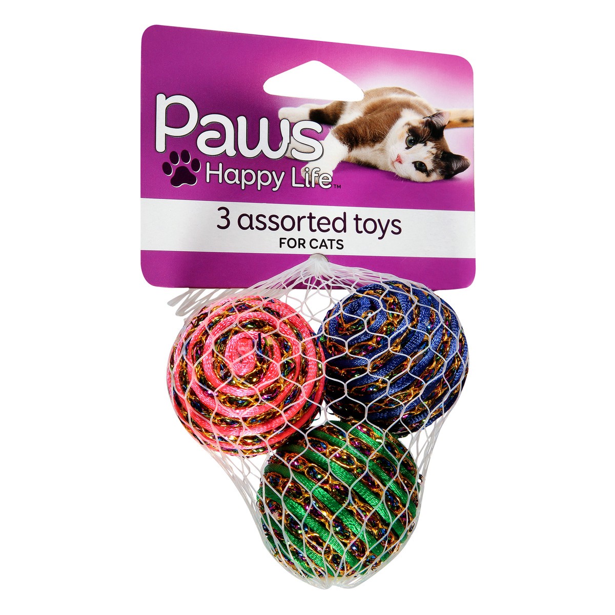 slide 2 of 9, Paws Happy Life For Cats Assorted Toys 3 ea Card, 3 ct