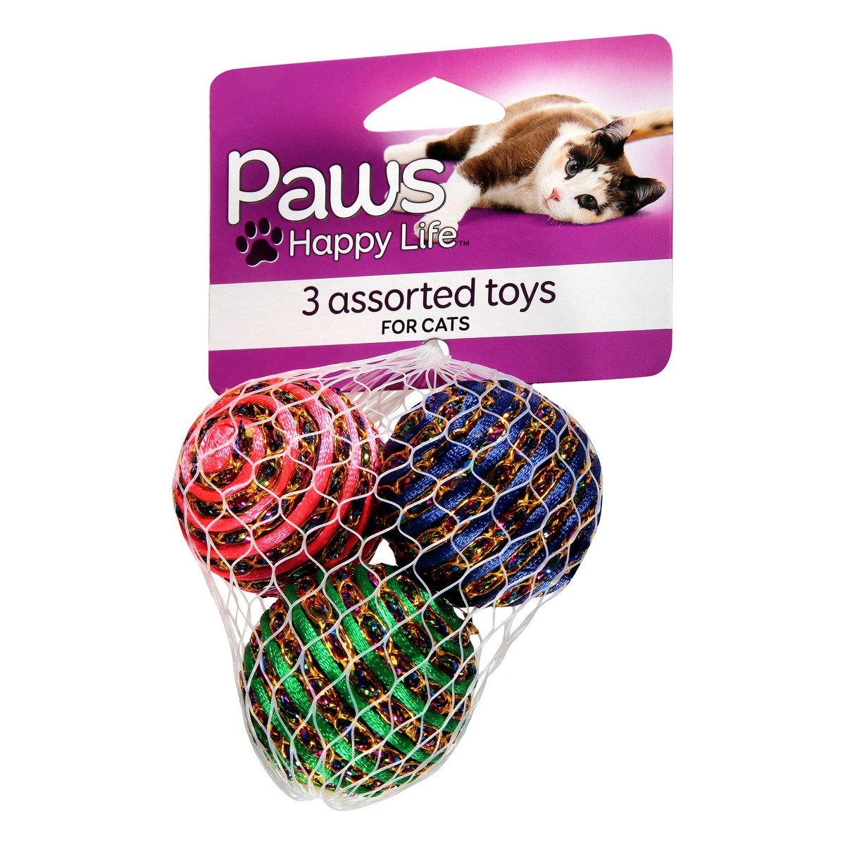 slide 6 of 9, Paws Happy Life For Cats Assorted Toys 3 ea Card, 3 ct