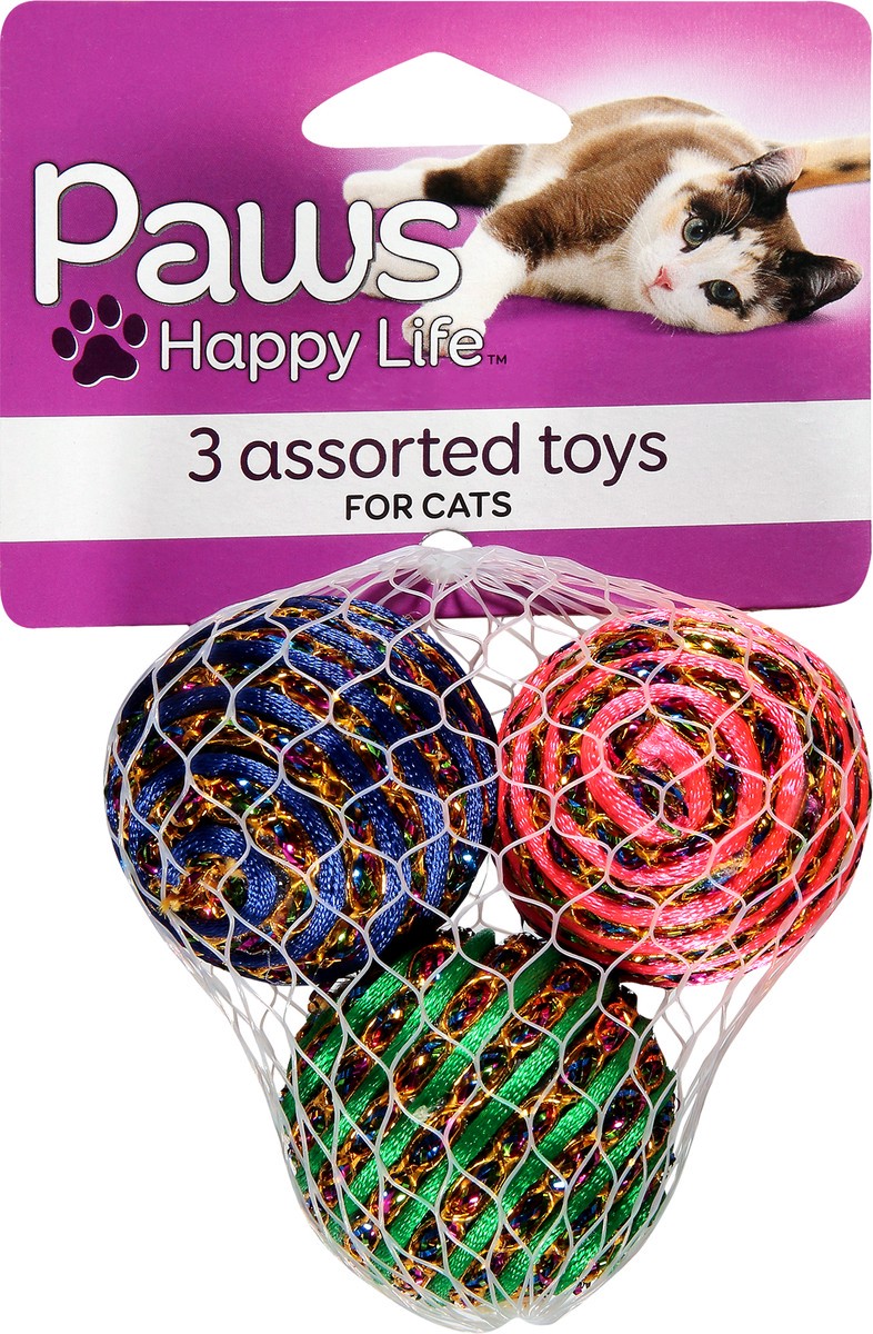 slide 9 of 9, Paws Happy Life For Cats Assorted Toys 3 ea Card, 3 ct