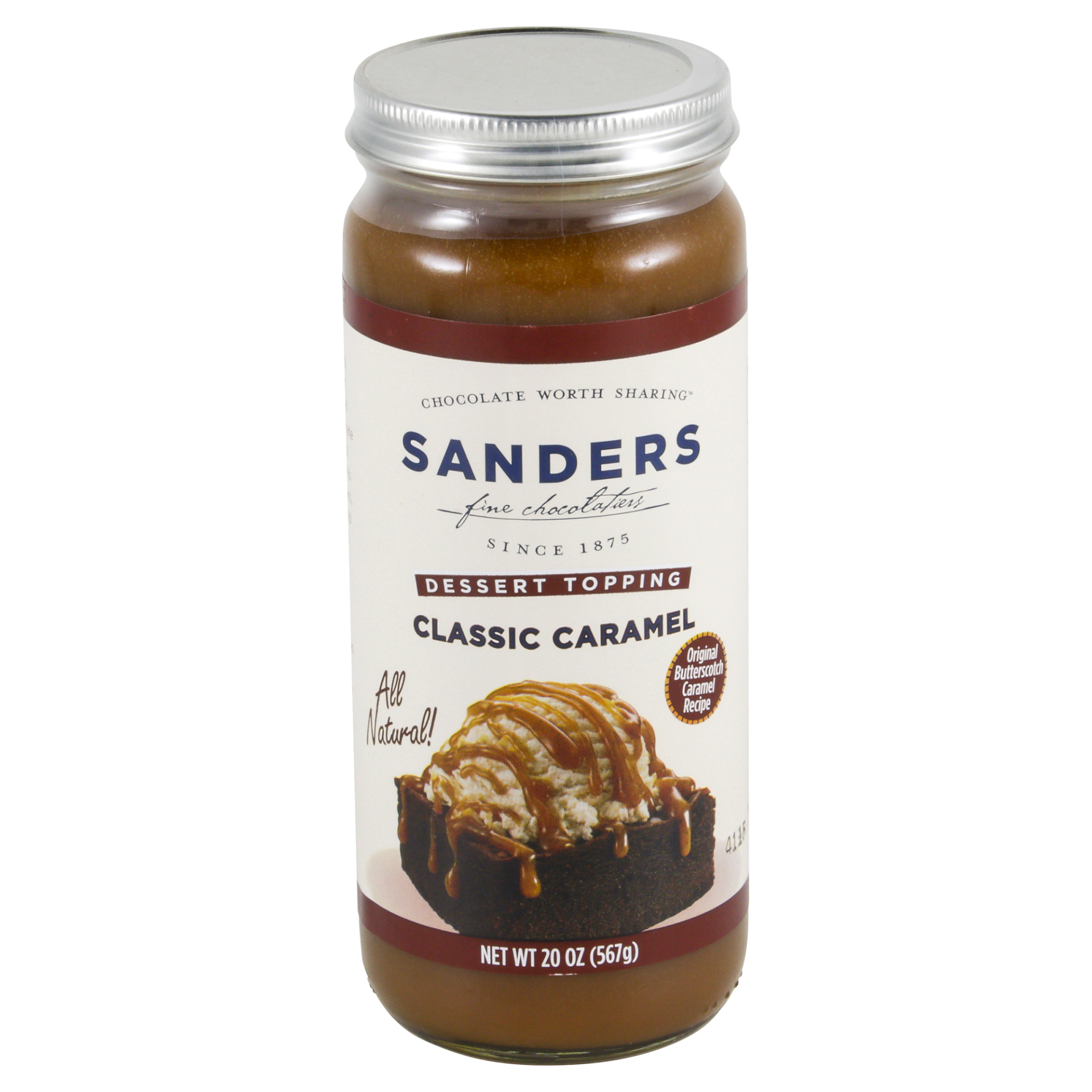 slide 1 of 4, Sanders Classic Caramel Dessert Topping, 20 oz