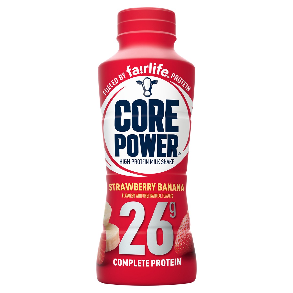 slide 1 of 2, Core Power Strawberry Banana 26g Complete Protein Milk Shake, 14 fl oz