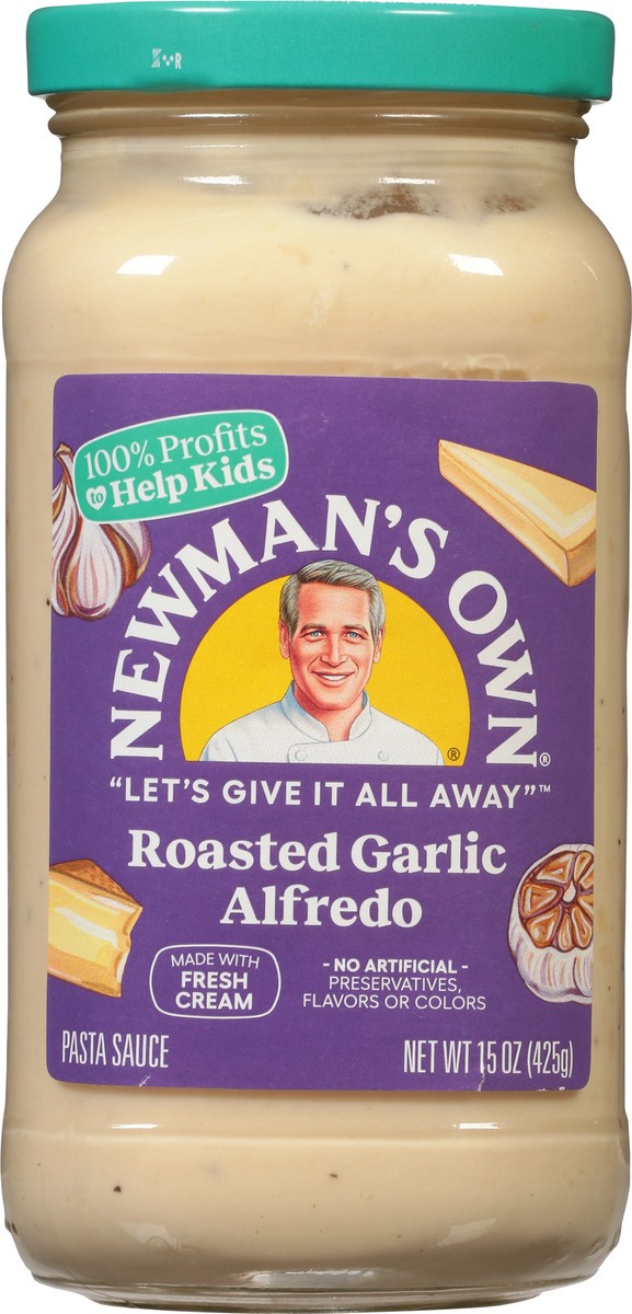 slide 5 of 12, Newman's Own Roasted Garlic Alfredo Pasta Sauce 15 oz, 15 oz