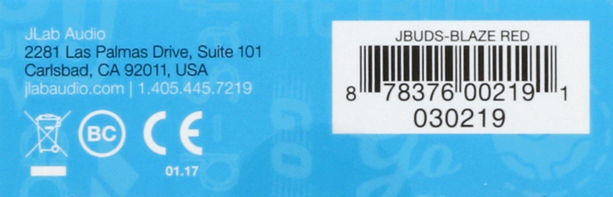 slide 5 of 9, JLab JBuds 2 Blaze Red Signature Earbuds 1 ea, 1 ct