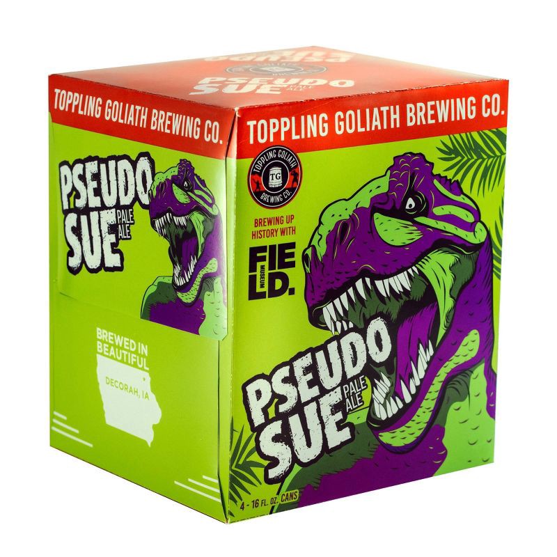 slide 2 of 6, Toppling Goliath Pseudosue Pale Ale Beer - 4pk/16 fl oz Cans, 4 ct; 16 fl oz