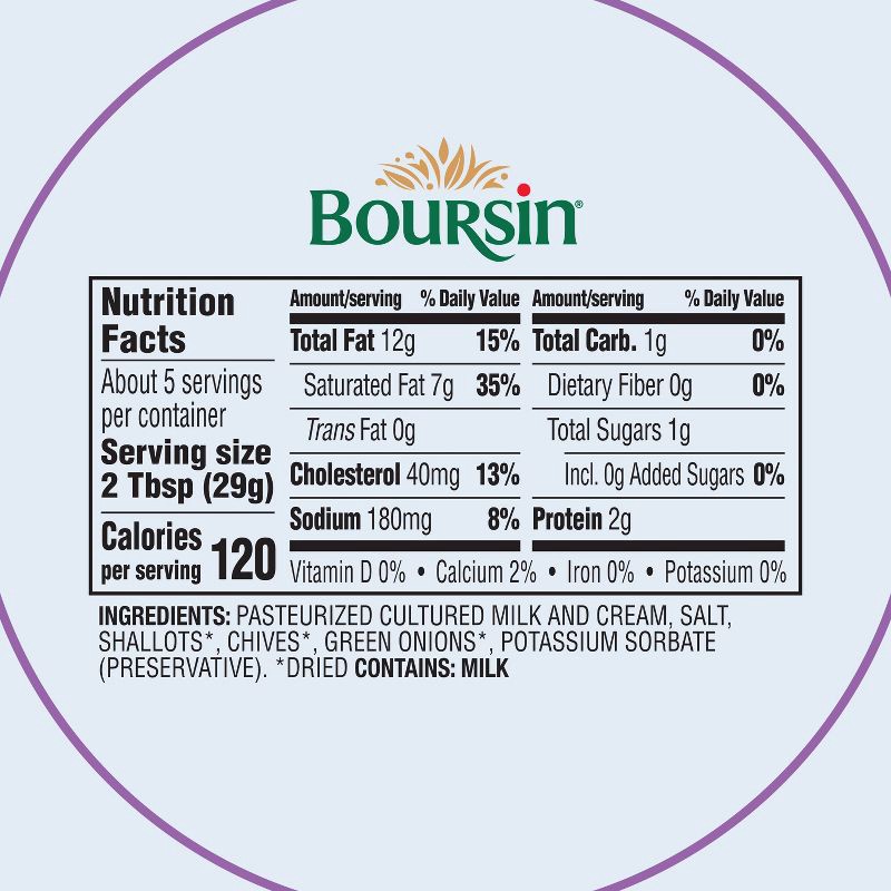slide 8 of 8, Boursin Shallot & Chive Cheese - 5.2oz, 5.2 oz