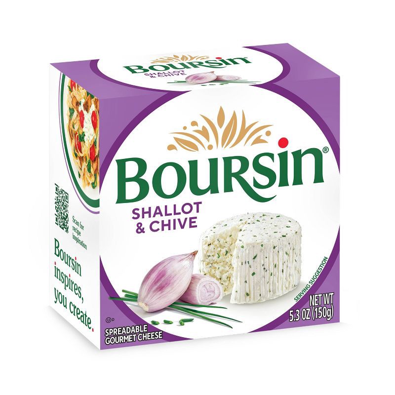 slide 1 of 8, Boursin Shallot & Chive Cheese - 5.2oz, 5.2 oz