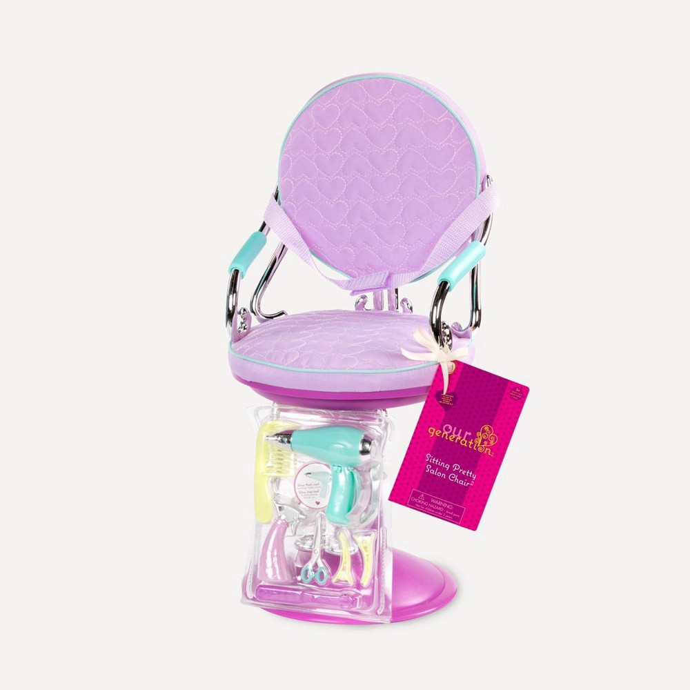 slide 5 of 5, Our Generation Sitting Pretty Salon Chair Hair Styling Accessory Set for 18" Dolls, 1 ct