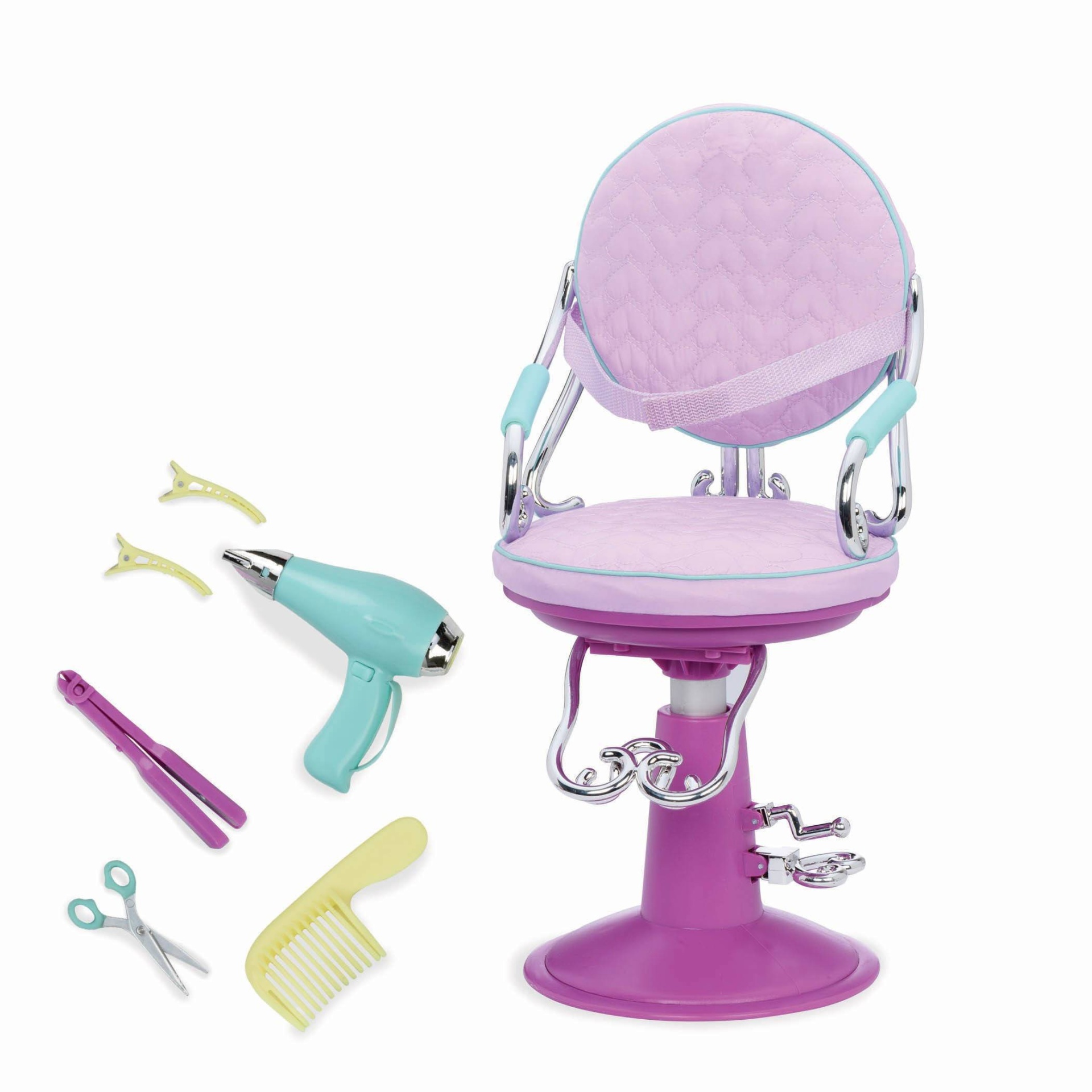 slide 1 of 5, Our Generation Sitting Pretty Salon Chair Hair Styling Accessory Set for 18" Dolls, 1 ct