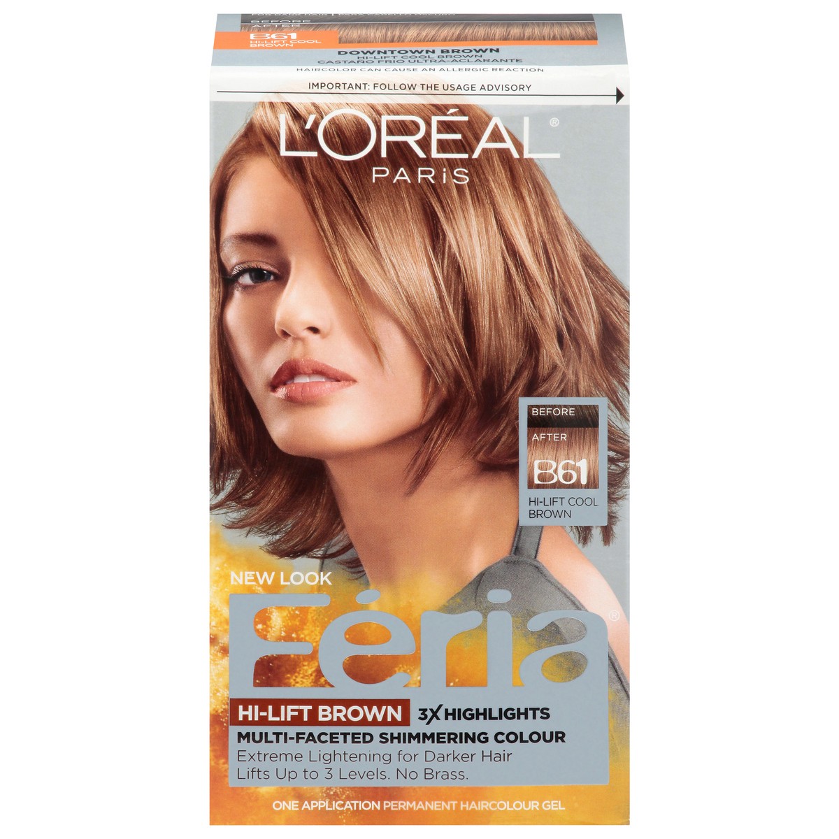 slide 3 of 13, L'Oréal Fería Hi-Lift Brown B61 Hair Colour Gel 1 ea, 1 kit