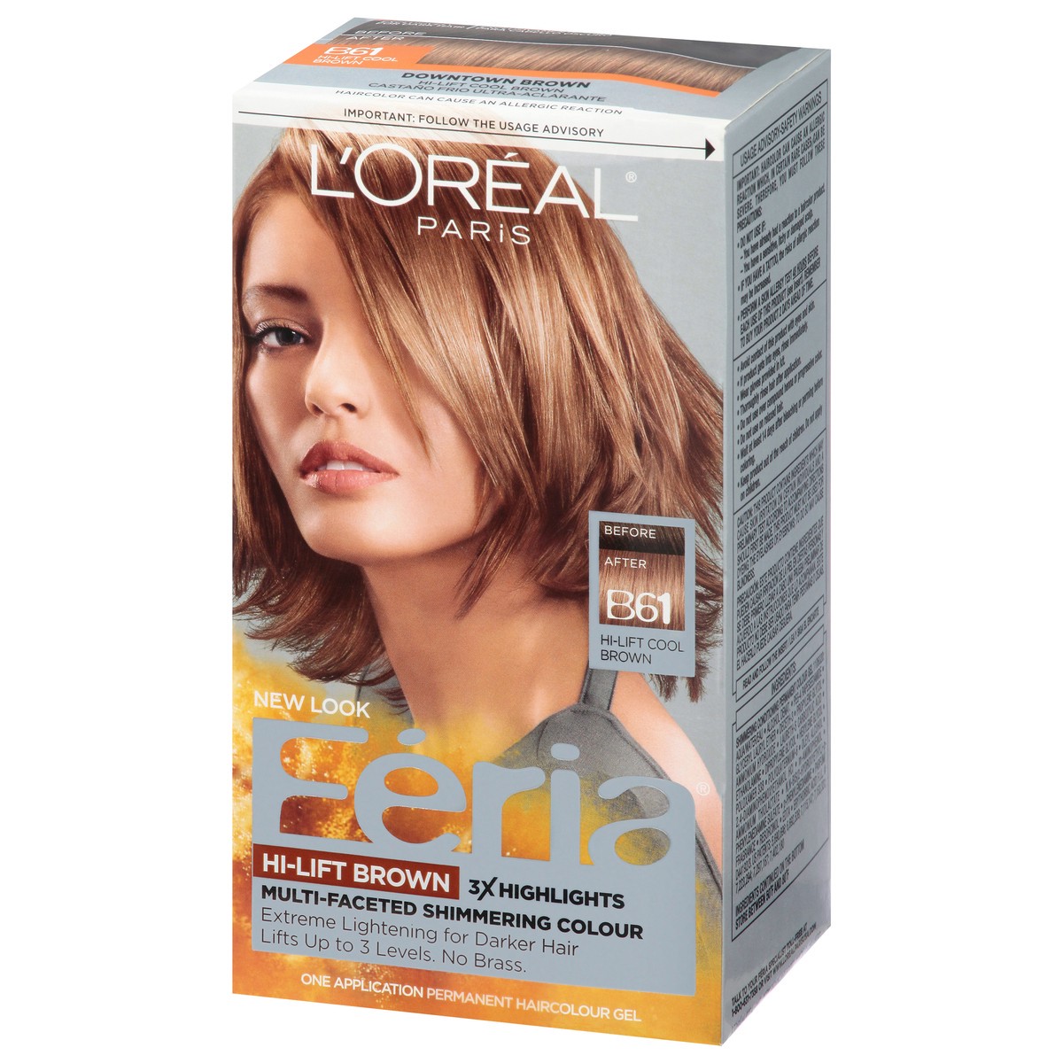 slide 10 of 13, L'Oréal Fería Hi-Lift Brown B61 Hair Colour Gel 1 ea, 1 kit
