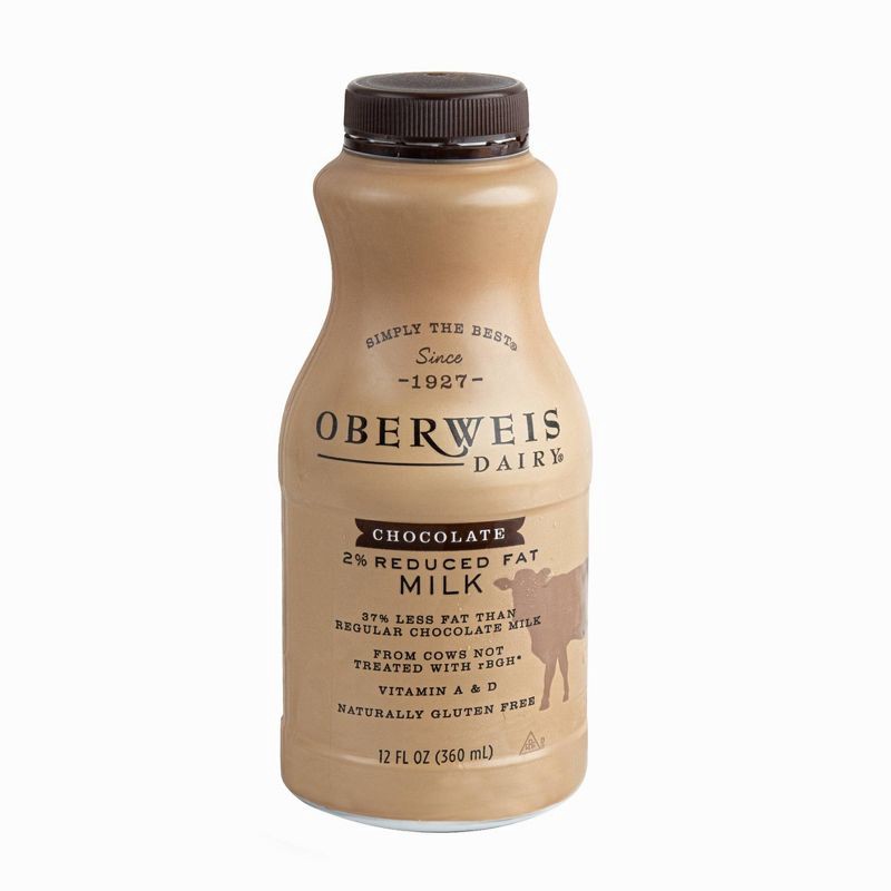 slide 1 of 1, Oberweis 2% Reduced Fat Chocolate Milk - 12 fl oz, 12 fl oz