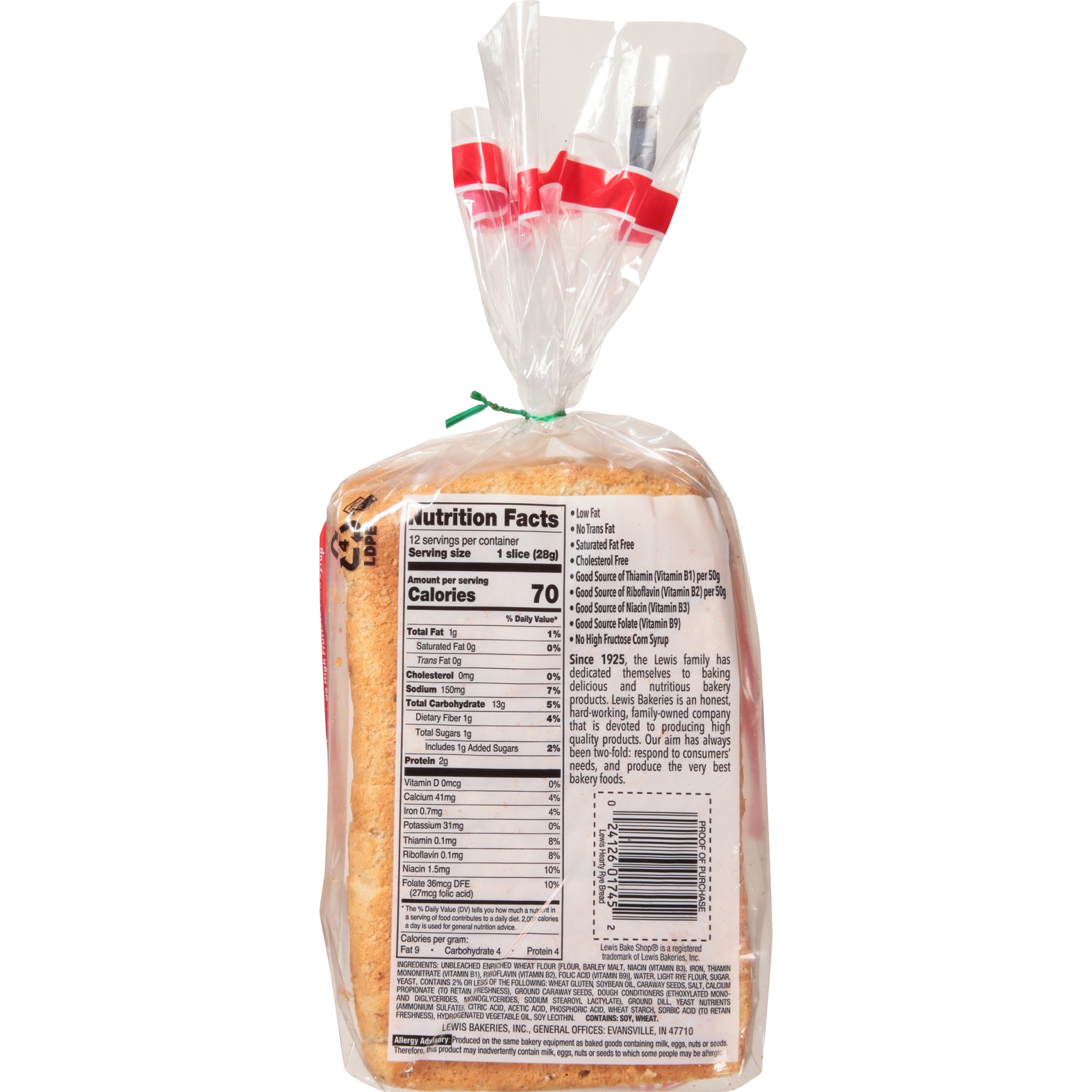 slide 3 of 8, Lewis 1/2 Loaf Hearty Rye Bread 12 oz, 12 oz