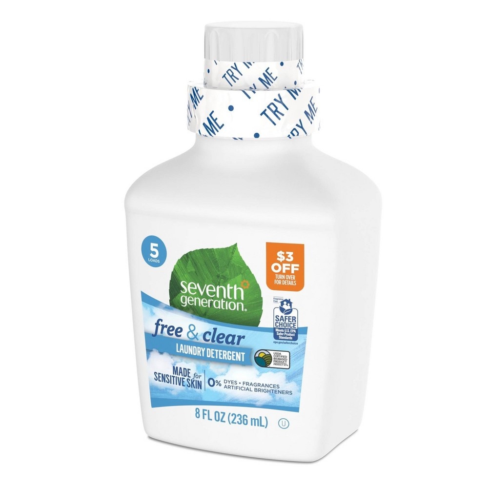 slide 4 of 4, Seventh Generation Trial Liquid Laundry Free & Clear, 8 fl oz