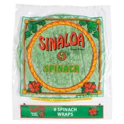 Sinaloa Hawaii Wraps Sinaloa Spinach Hawaii Wraps Tortillas - 12.75oz/8ct