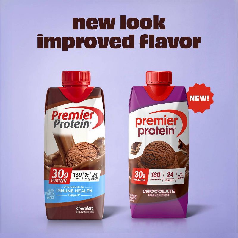 slide 3 of 9, Premier Protein Nutritional Shake Chocolate Non-Caffeinated - 11 fl oz/4pk, 4 ct; 11 fl oz