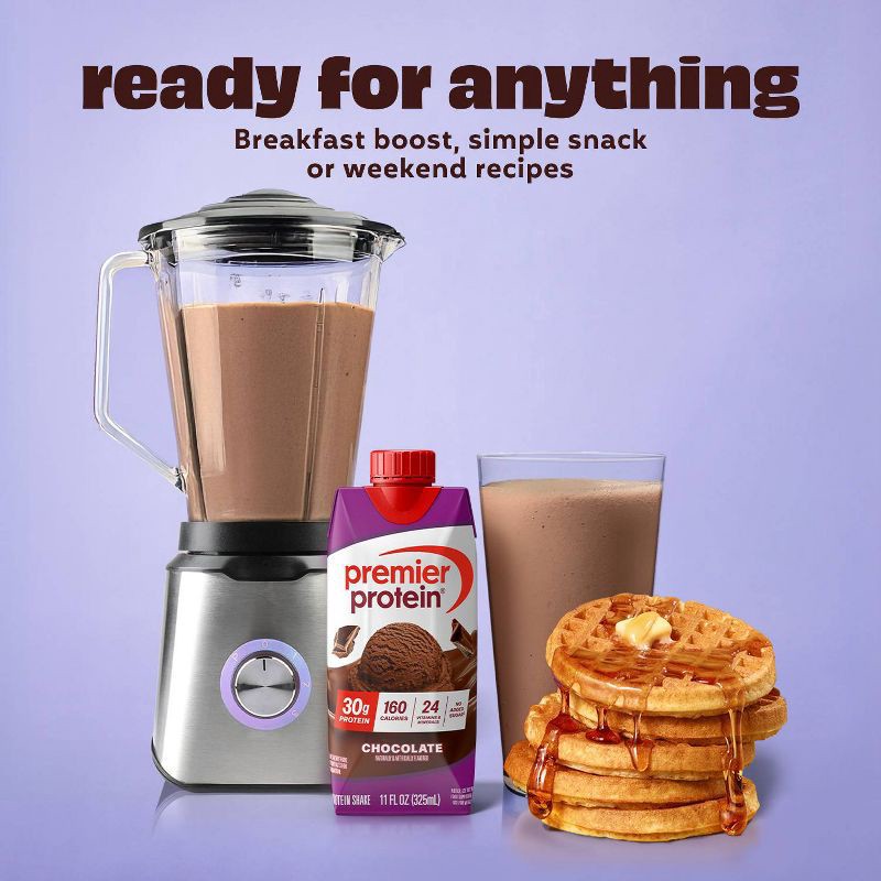 slide 5 of 9, Premier Protein Nutritional Shake Chocolate Non-Caffeinated - 11 fl oz/4pk, 4 ct; 11 fl oz